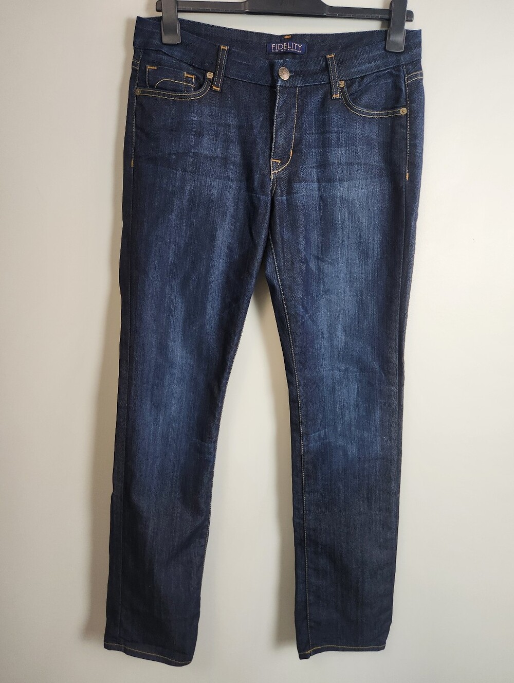 Fidelity Mid-rise Straight Leg Houston Denim Jeans Dark Was Tao Blue Work Jeans